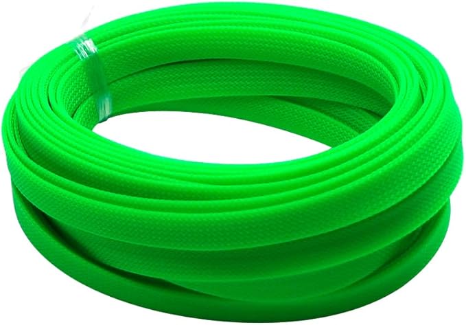 Aicosineg 32.8ft PET Flexible Braided Cable Sleeve 0.44inch Width Wire Loom Sleeving and Organizer Flexible Wire Mesh Sleeve for TV Audio PC Cords from Pets Chewing Green
