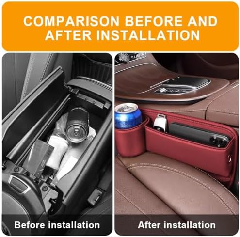 Car Seat Gap Filler Organizer for Kia EV9 2023-2025, Multifunctional Leather Seat Gap Storage Box for Phone,Keys,Sunglasses