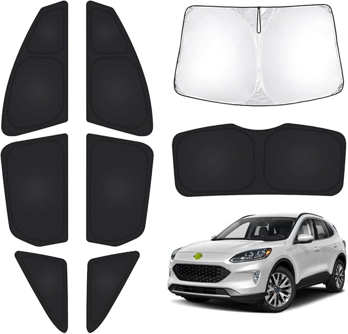 T TGBROS Windshield Sun Shade for Ford Escape 2020-2025 2026 Car Window Shades Thicken UV Block and Blackout Privacy Foldable Sunshades 8PCS Accessories Keep Cool Sun Visor Covers