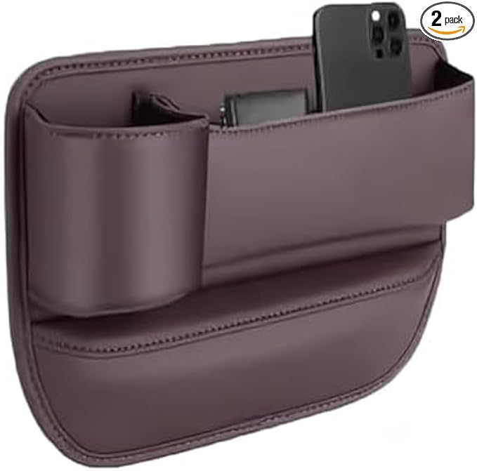Car Seat Gap Filler Organizer for Mazda3 Sedan 2014–2017, Multifunctional Leather Seat Gap Storage Box for Phone,Keys,Sunglasses(A/Darkbrown,A/Maindriver)