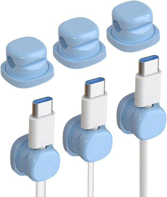 Cord Organizer Holder, 2025 New Desk Cable Management, Cable Clips Organize Phone Charging Cords Holder Organizer Neatly for Home Office Car Desk Nightstand (Blue, 12 Pack)