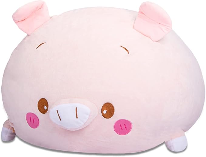 CUEBEAR Stuffed Animal Storage Bean Bag Chair Cover for Kids Pink Pig Plush Bean Bag Chair for Girls Large Size Toy Organizer Cover Only Without Filling