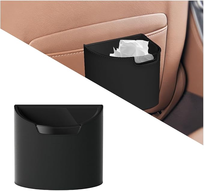 Car Trash Can, Multipurpose Leakproof Hanging Vehicle Garbage Can with Removable Liner, Waterproof Automotive Interior Dustbin Garbage Container, Universal for SUV Van Truck (Black)