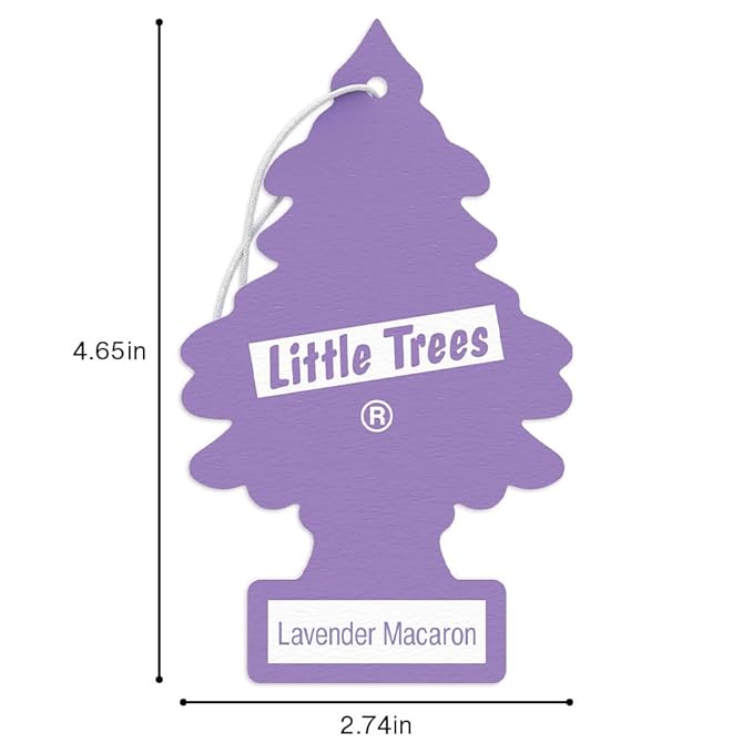 LITTLE TREES Car Air Freshener | Hanging Tree Provides Long Lasting Scent for Auto and Home | 24 Air Fresheners |Lavender Macaron
