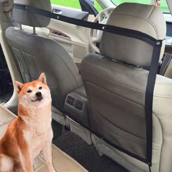 Dog Car Barrier for Chrysler Pacifica Minivan 2017-2024 2025, Pet Divider Mesh Back Seat Barrier Net Breathable Safety Fence Travel Accessories