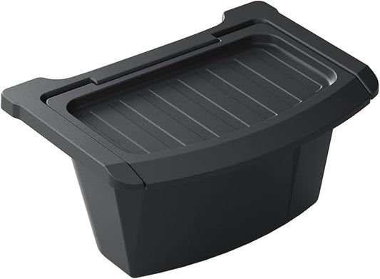 LUCKEASY Rear Center Console Floor Storage Box with Lid For Tesla Model Y Juniper 2025 2026 Storage Organizer Box with Lids Accessories TPE Black