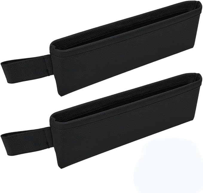 PH PandaHall 2pcs Car Gap Filler Organizer Front Side Pocket Seats Cars Console Side Organizer Leather Seat Gap Storage Box Black Seat Catcher Holders for Holding Phone Key Sunglasses Wallet Cards