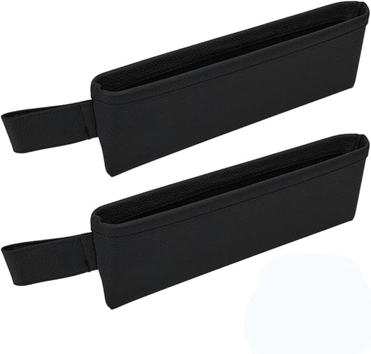 PH PandaHall 2pcs Car Gap Filler Organizer Front Side Pocket Seats Cars Console Side Organizer Leather Seat Gap Storage Box Black Seat Catcher Holders for Holding Phone Key Sunglasses Wallet Cards