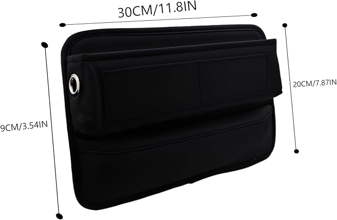 Heran Premium Leather Car Seat Gap Filler Organizer,Universal Fit for Cars, Trucks, and SUVs,Front Seat Organizer with Card Slots, Black, 2 Pack (2)
