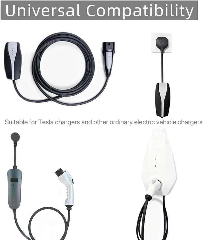 EV Charger Retractable Cord Reel, Sliding Ceiling Cableway, Overhead EV Charging Cable Organizer for 2-Car Garage, 6.6 ft Reach, Tesla NACS & J1772 Compatible