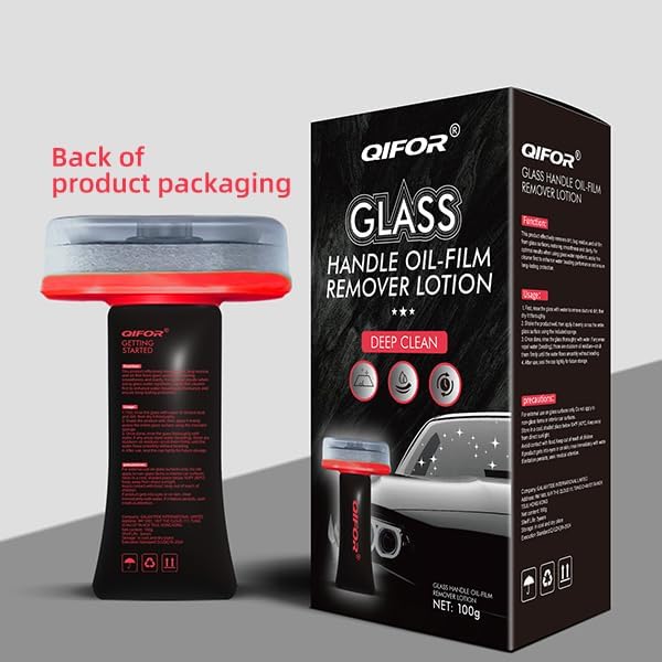 Oil Film Remover for Car Windshields and Windows, Automotive Glass Cleaner for Oil Residue & Road Grime, Improves Visibility & Safe Driving (2 PCS)