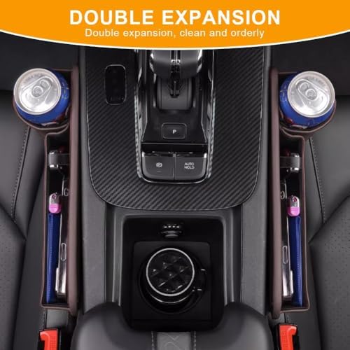 Car Seat Gap Filler Organizer for Jeep Grand Cherokee L(WL) 2021-2025, Multifunctional Leather Seat Gap Storage Box for Phone,Keys,Sunglasses