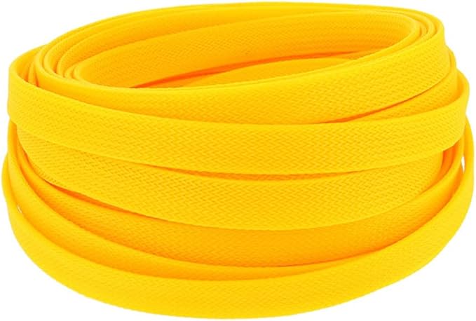 Aicosineg Cable Sleeve Braided Sleeving PET Wire Loom Tubing Cable 32.81ft-4/9inch Wrap Protector for HiFi Audio and Video Headphone Cable Protect Wires from Chewing of Pets Yellow