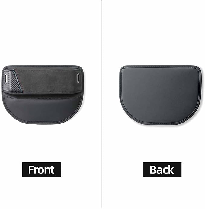 BETTERHUMZ Car Seat Gap Filler Organizer Compatible with BMW BMW G30 G20 F40 G21 G28 G11 G12 Z4 G32 G29 X1 X2 X3 X4 Series for Alcantara Car Side Seat Storage Box Accessories (carbon leather)