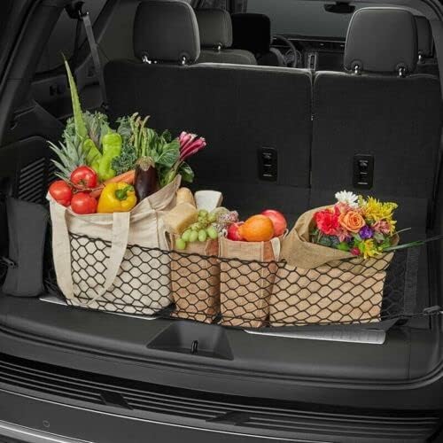 Rear Trunk Organizer Cargo Net for Caddy Cadillac Escalade Escalade ESV 2021-2025 – Envelope Style Cargo Net with Zippered Storage Bag for SUV – Premium Mesh Car Trunk Organizer