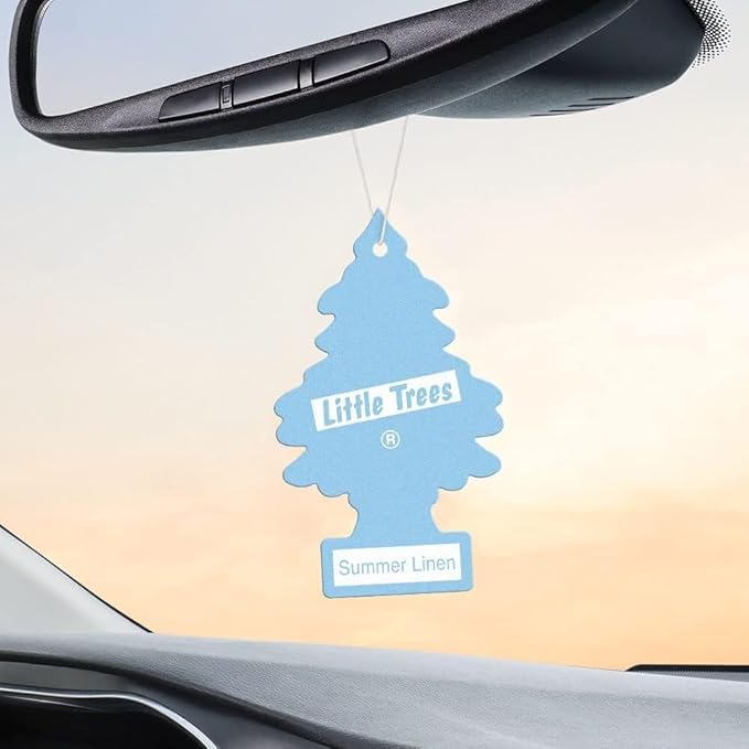 LITTLE TREES Car Air Freshener | Hanging Paper Tree for Home or Car | Summer Linen | 6 Pack