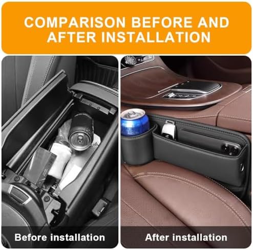 Car Seat Gap Filler Organizer for Mazda3 Sedan 2014–2017, Multifunctional Leather Seat Gap Storage Box for Phone,Keys,Sunglasses(A/Black,A/Maindriver)
