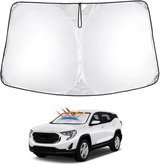 T TGBROS Windshield Sun Shade Custom Fit for 2018-2024 2025 GMC Terrain Accessories Foldable Sun Shield Reflective Polyester Sun Visor Cover Block Heat and Sun Protection