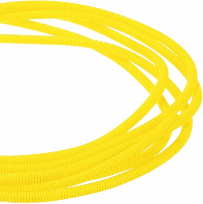 DMiotech 20ft Wire Loom Split Tubing 1/4 Inch(6.4mm) ID, Cord Protectors from Pet Flexible Conduit Cable Management for Office Home Garden, Yellow