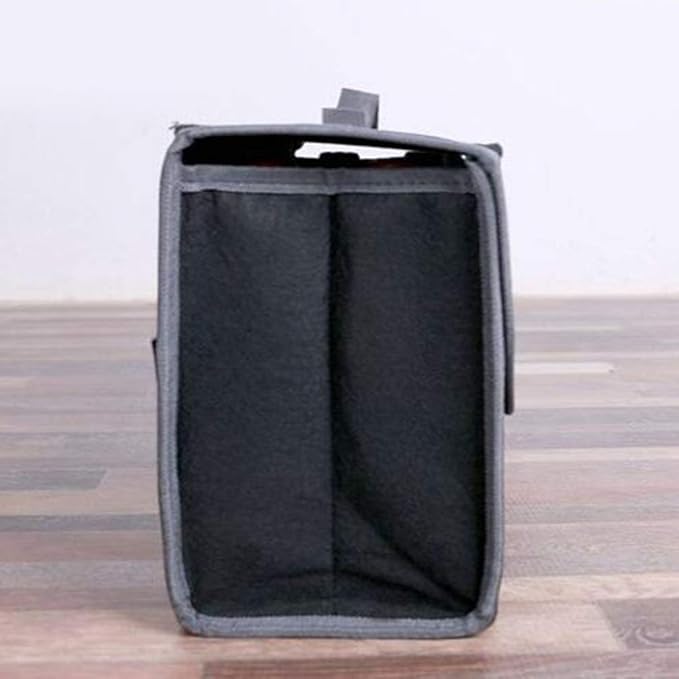 HOMSFOU Foldable Felt Car Trunk Organizer Bag Portable Vehicle Storage Pouch for Tools and Groceries 19.68X6.10X9.84 Inches Space Saving Driving Storage