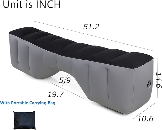 Inflatable Car Air Mattress Back Seat Bed, Universal Back Seat Gap Filler Pad Extender for SUV Camping Sleeping Travel Rest