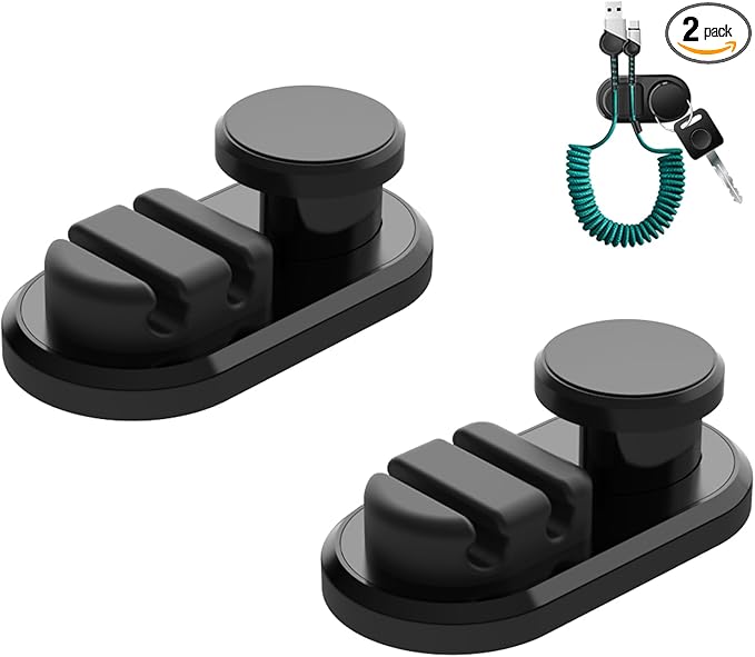 Car Dashboard Hook Holder for Key, Charging Cable, Data Cable,Earphone Cable,Bag and Mask, Phone Cord Organizer Stick on Dashboard,Hanging Hooks, Holder, Organizer, Winder for Car,Door and Wall(2PCS)