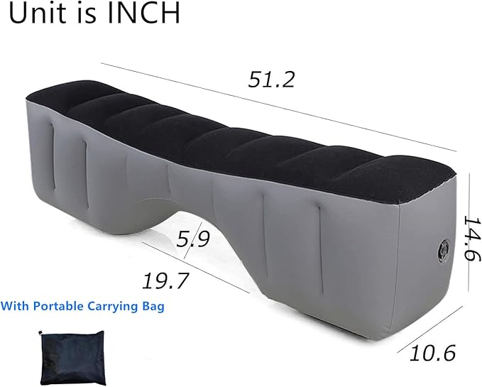 Inflatable Car Air Mattress Back Seat Bed, Universal Back Seat Gap Filler Pad Extender for SUV Camping Sleeping Travel Rest