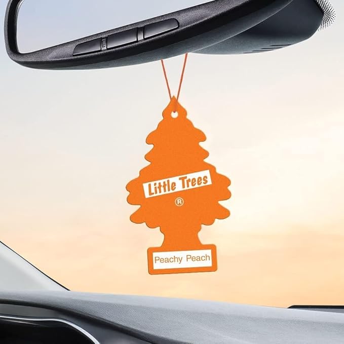 LITTLE TREES Car Air Freshener | Hanging Paper Tree for Home or Car | Peachy Peach | 3 Pack