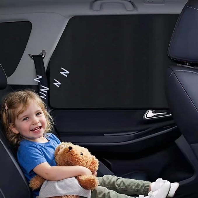 Car Side Window Sun Shades, Window Sunshades Privacy Curtains, 100% Block Light for Breastfeeding, Taking a nap, Changing Clothes, Camping (Full Sets 4pcs)