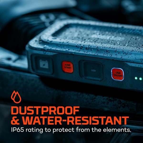 NEBO Assist 1000XP Portable Car Battery Jump Starter | 24.4Wh Power Supply Jump Box Restarts 12V Cars & ATVs, 25 Battery Boosts from 1 Charge, Integrated Emergency Floodlight, USB Ports, TSA Approved