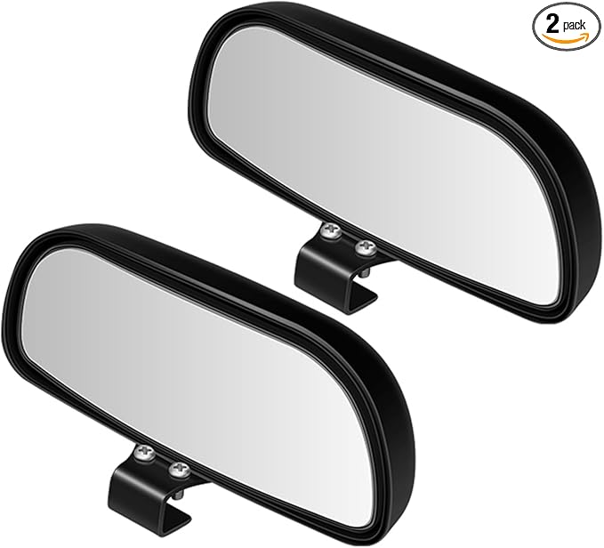 Blind Spot Mirror for Car, HD Glass Convex Wide Angle Blindspot Rear View Mirrors, Adjustable Clip On Car Side Mirror for Trucks SUVs Jeep RVs, Fits Max 0.16in/0.4cm Framed Mirrors