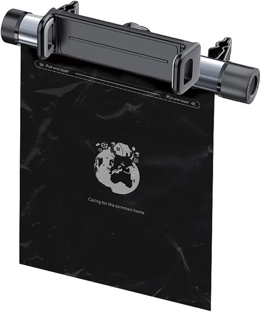 Car Trash Can with Roller Bag Dispenser & Phone Holder - Includes 40 Piece Tear-Off Trash Bags