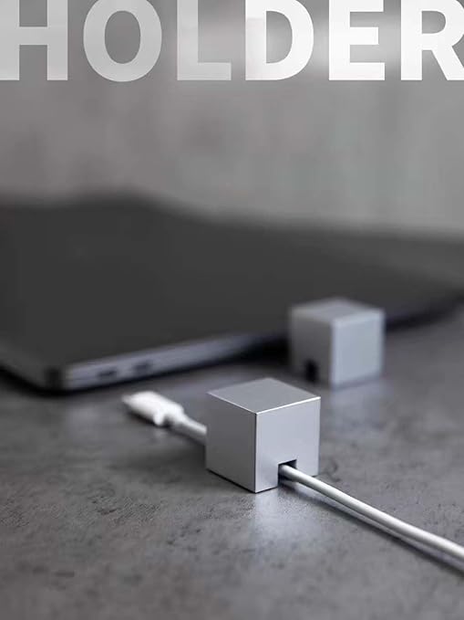 Silvery Stainless Steel Cable Clips, Cord Organizer Cable Management, USB Cable Holder Wire,Wire Organizer for Desk, Wall, Car, Nightstand and Office Cable Management. (Frosted Silver)