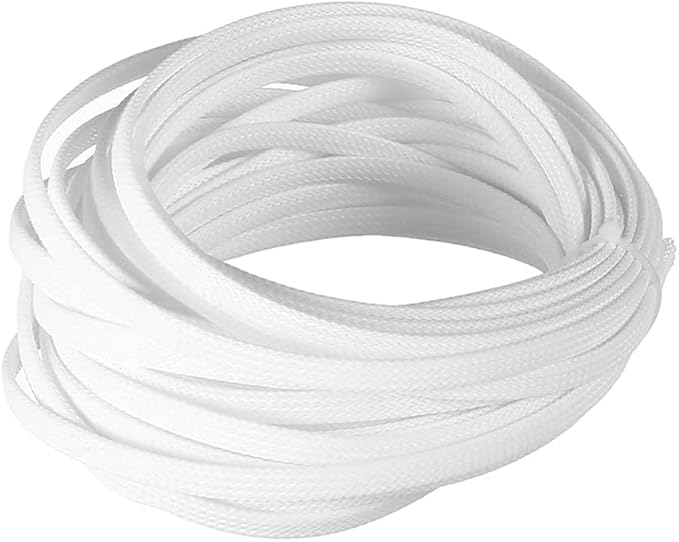 Aicosineg Cable Sleeves 32.81ft 1/4 Inch Electrical Conduits Non-Split Wire Loom Tubing Corrugated Tube Polyethylene Hose Cover for Home Outdoor Automotive Marine Wire Harness White