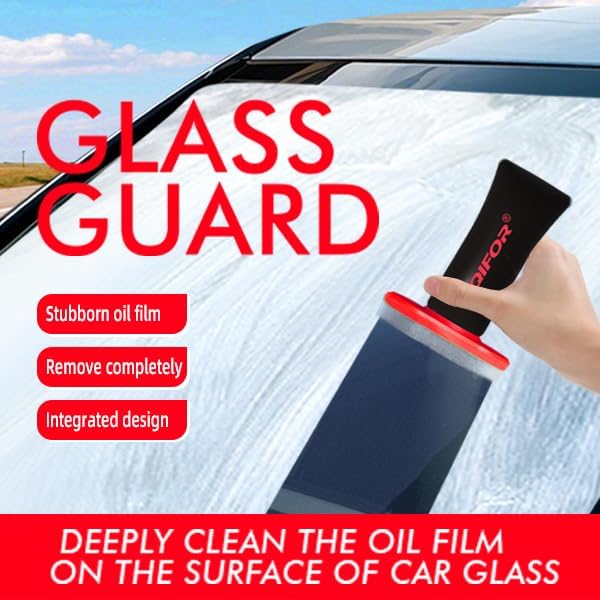 Oil Film Remover for Car Windshields and Windows, Automotive Glass Cleaner for Oil Residue & Road Grime, Improves Visibility & Safe Driving (2 PCS)