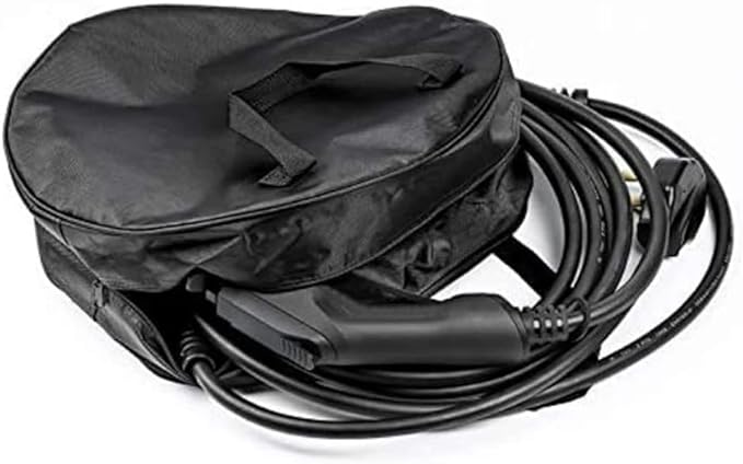 Round Cable Organizer Bag - Heavy Duty Water Resistant Cable Management Storage Bag - Perfect for Jumper Cables, RV Sewer Pipe, EV Charging Cord Storage, Camper and Garden Hoses