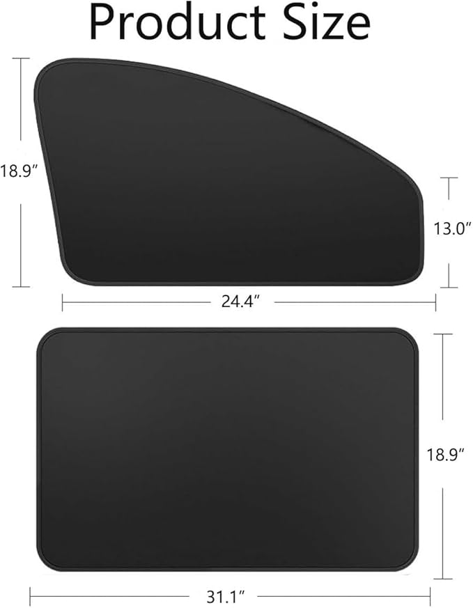 Car Side Window Sun Shades, Window Sunshades Privacy Curtains, 100% Block Light for Breastfeeding, Taking a nap, Changing Clothes, Camping (Full Sets 4pcs)