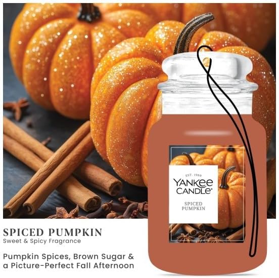 Yankee Candle Paper Car Jar, Spiced Pumpkin (Pack of 6)