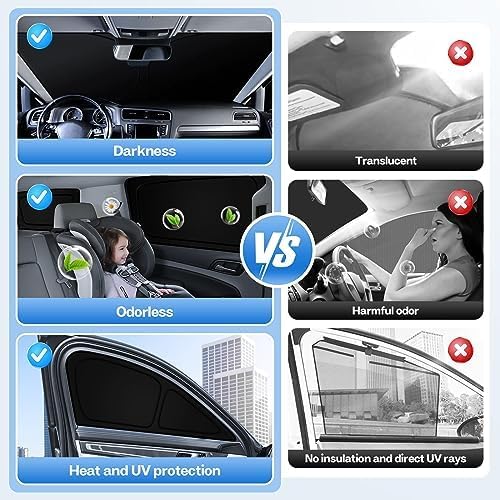 T TGBROS Windshield Sun Shade for Subaru Crosstrek 2024 2025 2026 Car Window Shades Thicken UV Block and Blackout Privacy Foldable Sunshades 8PCS Accessories Keep Cool Sun Visor Covers