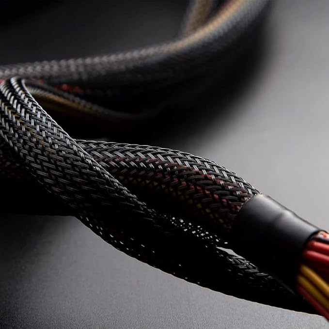 25Ft-1/2inch PET Expandable Braided Wire Sleeving,Wire Loom Cable Sleeve for TV,Computer,Home Theater,Automotive,Home Industrial,Electrical Wires,Chemical,Protect Cat from Chewing Cords,Black