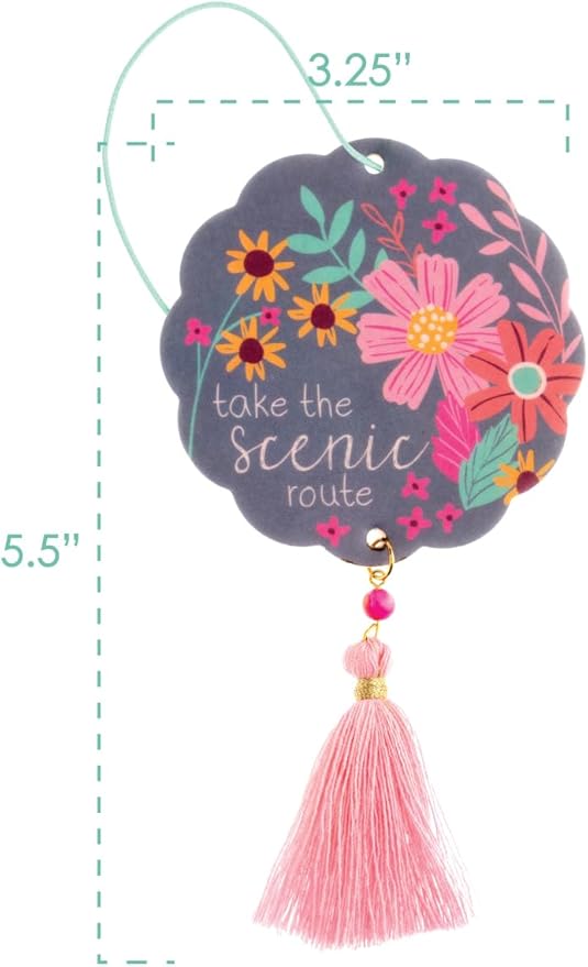 Karma, Essential Oil Air Freshener for Cars Set of 2, Home & Office - Colorful Decorative Hanging Air Freshener with Tassel, Scenic Route Jasmine Scented