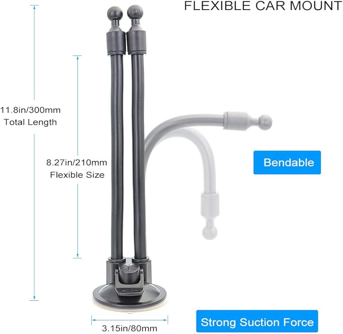 Dual Phone Holder for Car, Phone Mount for Truck Windshield/Dashboard Compatible with iPhone 11/Xs/Xr/X/8 Plus/8/7/6, Samsung Note 10+/10/9/8/7, HTC, LG and More 3.5-6.5 inch Cell Phone