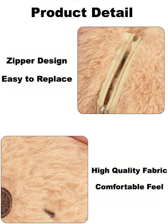 2-in-1 Car Tissue Holder & Trash Bin Organizer Cute Plush Bear/Rabbit/Capybara for Armrest Easy to Install Soft & Adorable (Rabbit)