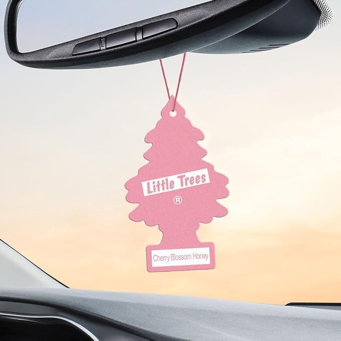 LITTLE TREES Car Air Freshener | Hanging Paper Tree for Home or Car | Cherry Blossom Honey | 6 Pack