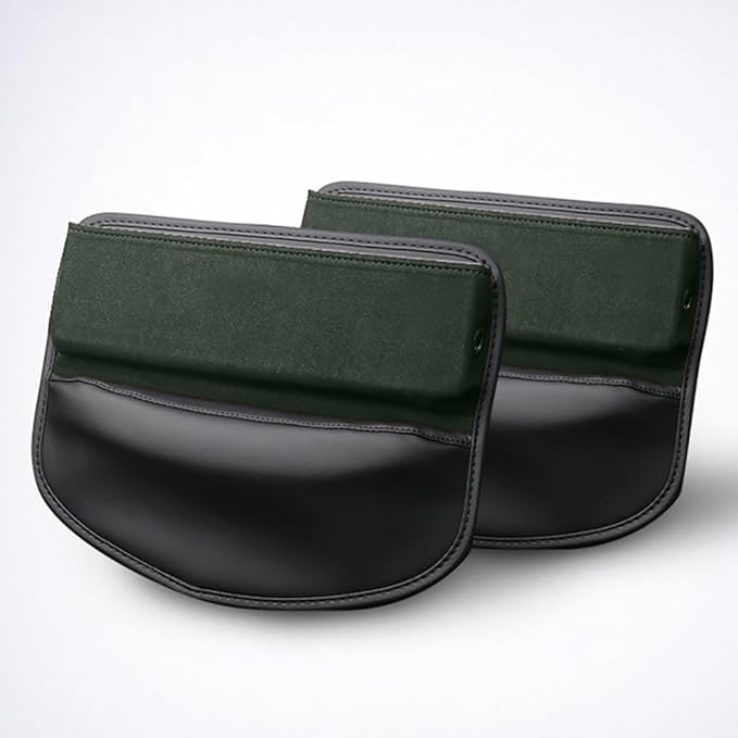 Car Seat Gap Organizer for Mazda MX-5 Miata 2010-2025 Convertible 2-Seater, Elegant Leather Storage Box with Cable Hole for Phones Essentials,2 Pieces-Green