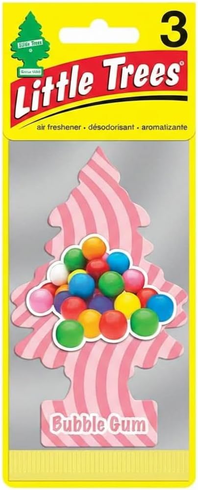 LITTLE TREES Car Air Freshener | Hanging Paper Tree for Home or Car | Bubble Gum