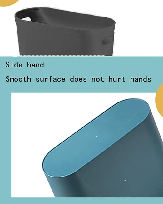 Bathroom Small Trash Can, 3 Gallon Slim Plastic, Set of 2, Blue