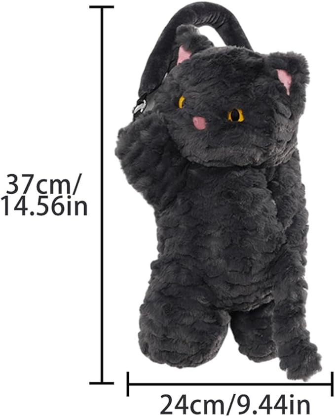Tissue Box Cover Plush Tissue Box Holder for Car, Home, Decorative Holder/Organizer for Bathroom Vanity Countertop, Nightstands, Office Desk-Cat