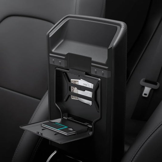 Spigen One-Tap Hidden Storage Box for Tesla Model Y Juniper (Standard, Premium & Performance 2026/2025) and Model 3 Highland (Standard, Premium & Performance 2026/25/24)