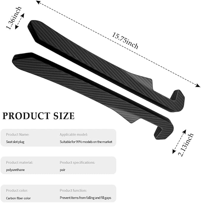 Junecarp 2PCS Car Seat Gap Filler - Elastic Car Seat Gap Filler Organizer Universal for Truck SUV Car Between Seat and Console - Prevent Items from Droping - Add Style to Your Car Accessories
